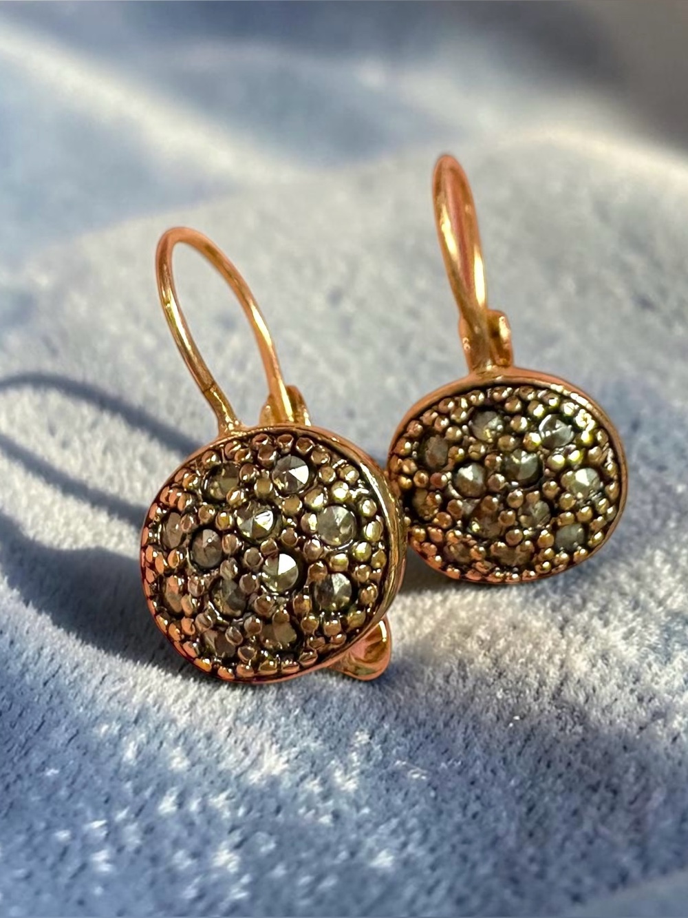 Liz Claiborne Gold-Tone Marcasite Drop Earrings